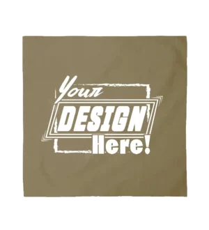 Custom Bandanas 100% Cotton - Screen Printing - 22" x 22", Khaki