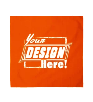 Custom Bandanas 100% Cotton - Screen Printing - 22" x 22", Orange