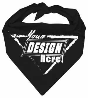 Custom Triangle Bandanas 100% Cotton - Screen Printing - 27”x38”x27”, Black