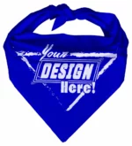 Custom Triangle Bandanas 100% Cotton - Screen Printing - 27”x38”x27”, Blue
