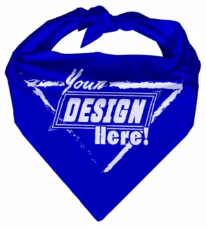 Custom Triangle Bandanas 100% Cotton - Screen Printing - 27”x38”x27”, Blue