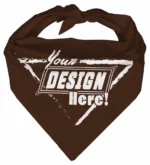 Custom Triangle Bandanas 100% Cotton - Screen Printing - 27”x38”x27”, Brown