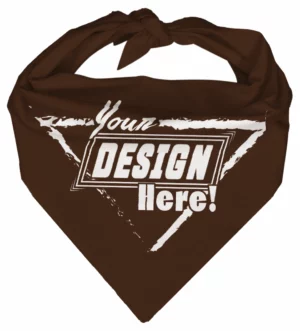 Custom Triangle Bandanas 100% Cotton - Screen Printing - 27”x38”x27”, Brown