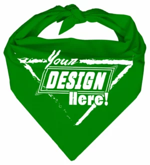 Custom Triangle Bandanas 100% Cotton - Screen Printing - 27”x38”x27”, Green