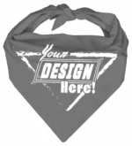 Custom Triangle Bandanas 100% Cotton - Screen Printing - 27”x38”x27”, Grey