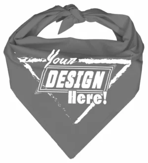 Custom Triangle Bandanas 100% Cotton - Screen Printing - 27”x38”x27”, Grey