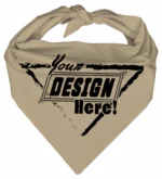 Custom Triangle Bandanas 100% Cotton - Screen Printing - 18”x25”x18”, Khaki
