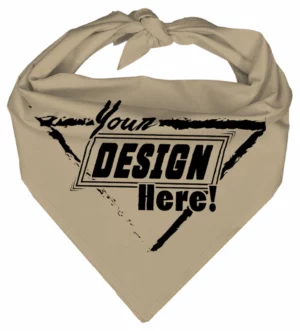 Custom Triangle Bandanas 100% Cotton - Screen Printing - 27”x38”x27”, Khaki
