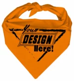 Custom Triangle Bandanas 100% Cotton - Screen Printing - 27”x38”x27”, Orange