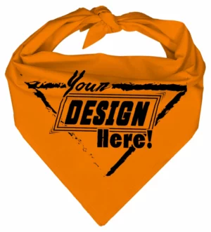 Custom Triangle Bandanas 100% Cotton - Screen Printing - Orange