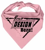 Custom Triangle Bandanas 100% Cotton - Screen Printing - 27”x38”x27”, Pink