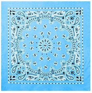 Khaki Western Paisley Bandana – Extra-Large 27” X 27" - Blue