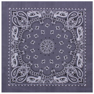Khaki Western Paisley Bandana – Extra-Large 27” X 27" - Gray