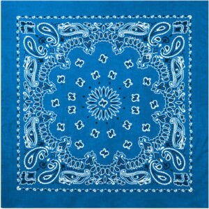 Khaki Western Paisley Bandana – Extra-Large 27” X 27" - Royal Blue