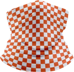Checkered Tube Headband - 600pcs/Case, White and Orange