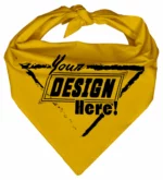 Custom Triangle Bandanas 100% Cotton - Screen Printing - 27”x38”x27”, Yellow