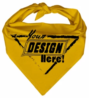 Custom Triangle Bandanas 100% Cotton - Screen Printing - Yellow