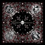 Jesus Christ - Christian Bandana - Black & Red - 22x22 Inch - 22" x 22", 600pcs/Case