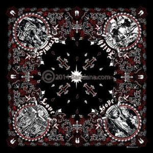 Jesus Christ - Christian Bandana - Black & Red - 22x22 Inch - 22" x 22", 1 piece