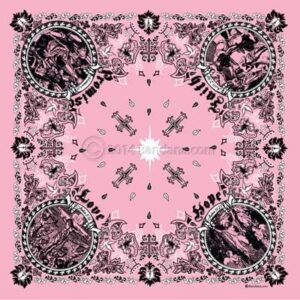 Jesus Christ - Christian Bandana - Light Pink - 22x22 Inch - 22" x 22", 12 pieces