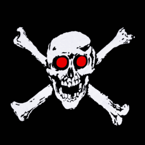 Jolly Roger Red Eye Bandana - 22x22 Inch - 22" x 22", 1 piece