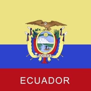 Ecuador Flag Bandana - 22x22 Inch - 22" x 22", 600pcs/Case