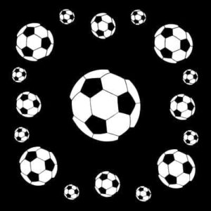 Soccer Balls Bandana - 22x22 Inch - 22" x 22", 1 piece