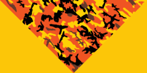 Orange Camo Triangle Bandana - 22x30x22 Inch - 1 piece