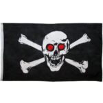 Red Skull Flag - 3ft x 5ft Polyester - Imported - 1 piece