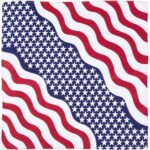 Waving US Flag Bandana - 22x22 Inch - 12 pieces