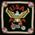 USA Motorcycle Bandana - 22x22 Inch - 12 pieces
