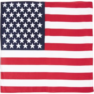 US Flag Bandana - 22x22 Inch - 22" x 22", 1 piece
