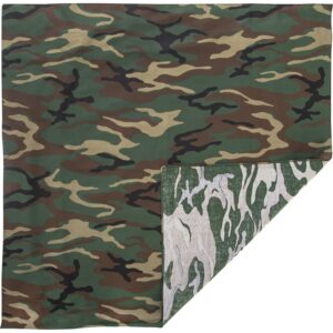 Woodland Camo Bandana - 27 x 27, 600pcs/Case