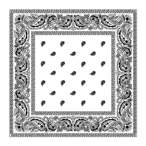 Classic Paisley Bandana Imported, 14X14, 12 Pieces, White