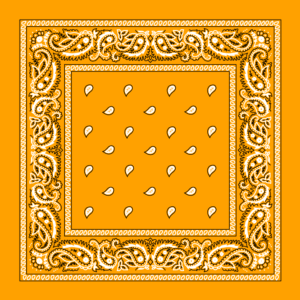 Classic Paisley Bandana Imported, 14X14, 600Pcs/Case, Gold