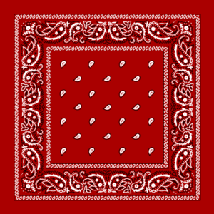 Classic Paisley Bandana Imported, 14X14, 1 Piece, Red