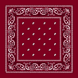 Classic Paisley Bandana Imported, 14X14, 600Pcs/Case, Burgundy / Wine