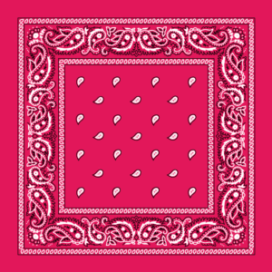 Classic Paisley Bandana Imported, 14X14, 600Pcs/Case, Hot Pink