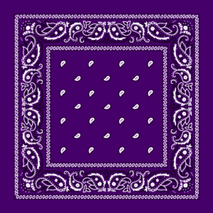 Classic Paisley Bandana Imported, 14X14, 12 Pieces, Purple / Grape