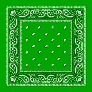 Classic Paisley Bandana Imported, 14X14, 600Pcs/Case, Kelly Green