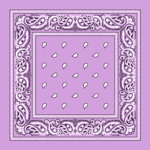 Classic Paisley Bandana Imported, 14X14, 12 Pieces, Lilac