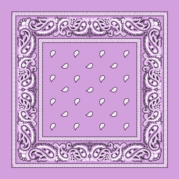 Classic Paisley Bandana Imported, 14X14, 12 Pieces, Lilac