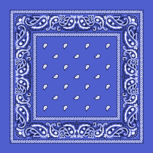 Classic Paisley Bandana Imported, 14X14, 1 Piece, Mirage Blue