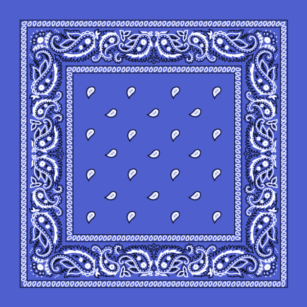 Classic Paisley Bandana Imported, 14X14, 12 Pieces, Mirage Blue