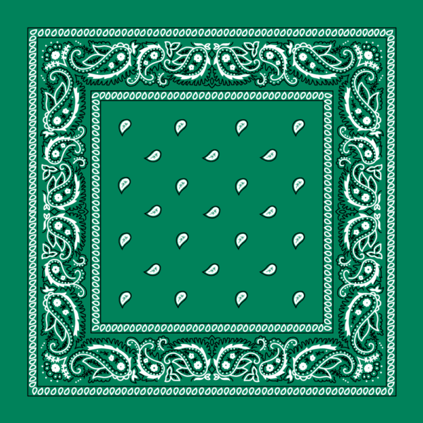 Classic Paisley Bandana Imported, 14X14, 1 Piece, Teal