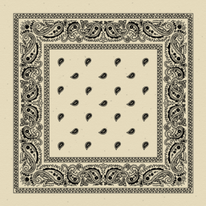 Classic Paisley Bandana Imported, 14X14, 1 Piece, Natural
