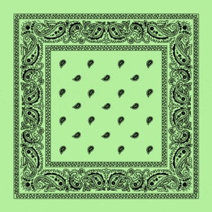 Classic Paisley Bandana Imported, 18X18, 1 Piece, Mint Green