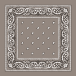 Value Classic Paisley Bandana Imported 100% Cotton 1 piece Grey 22 x 22
