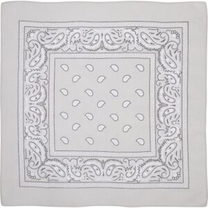 Classic Paisley Bandana Imported, 22X22, 12 Pieces, Light Grey