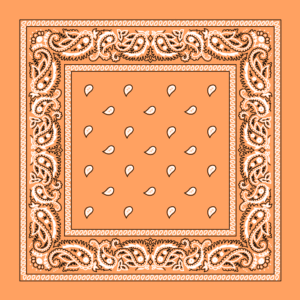 Classic Paisley Bandana Imported, 22X22, 600Pcs/Case, Peach
